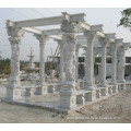 2018 hot sale natural marble made hand carved garden roman stone gazebo